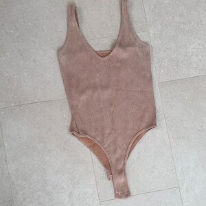 Aura Ribbed Tan Bodysuit